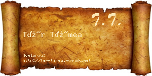 Tér Tímea névjegykártya